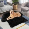 Black Plush Dog Couch Bed with Anti-Slip Bottom