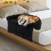 Black Plush Dog Couch Bed with Anti-Slip Bottom