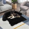 Black Plush Dog Couch Bed with Anti-Slip Bottom