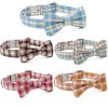 Plaid Dog Collar with Bow