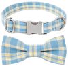 Plaid Dog Collar with Bow