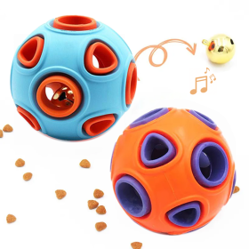 Dog Rubber Ball With Bell Sound, 2-Pack, Interactive Pet Chew Toy For Puppies And Small Dogs.Please Note That Both Items Shipped Are Intended As Bells (Option: Two Medium Balls)