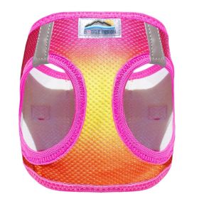 American River Choke Free Harness Ombre Collection (Color: Raspberry Pink and Orange, size: large)