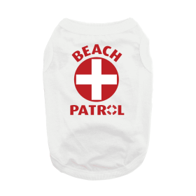 Beach Patrol Dog Shirt (Color: White, size: X-Large)