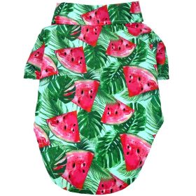 Hawaiian Camp Shirt (Color: Juicy Watermelon, size: large)