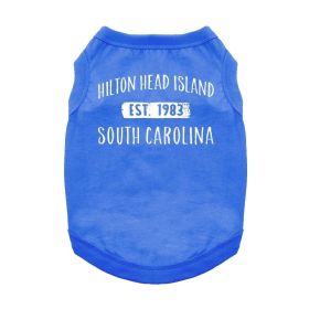 Hilton Head Island, SC Dog Shirt (Color: Blue, size: X-Large)