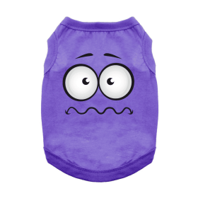 Nervous Face Dog Shirt (Color: Ultra Violet, size: X-Large)