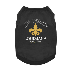 New Orleans LA Dog Shirt (Color: Jet Black, size: X-Large)