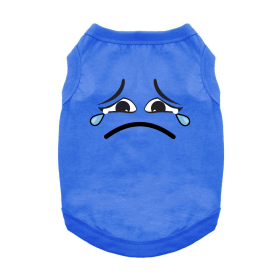 Sad Face Dog Shirt (Color: Nautical Blue, size: X-Large)