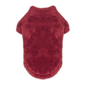 Soft Plush Pullover (Color: Burgundy, size: X-Large)