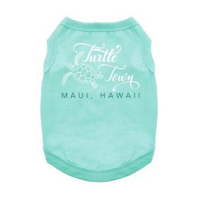 Turtle Town Maui, HI Dog Shirt (Color: Teal, size: X-Large)