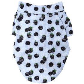 Hawaiian Camp Shirt (Color: Blackberries, size: XX-Small)