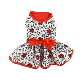 Holiday Dog Harness Dress (Color: Holly, size: large)