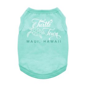 Turtle Town Maui, HI Dog Shirt (Color: Teal, size: large)