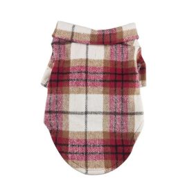 Flannel Dog Shirt (Color: Red and White Plaid, size: X-Small)