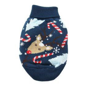 Combed Cotton Ugly Reindeer Holiday Sweater (size: small)