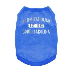 Hilton Head Island, SC Dog Shirt (Color: Blue, size: medium)