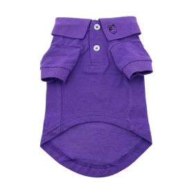 Solid Dog Polo (Color: Ultra Violet, size: medium)