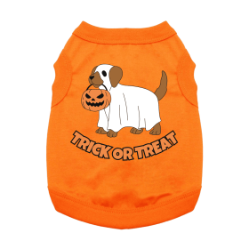 Trick or Treat Pup Dog Shirt (Color: Sunset Orange, size: X-Small)